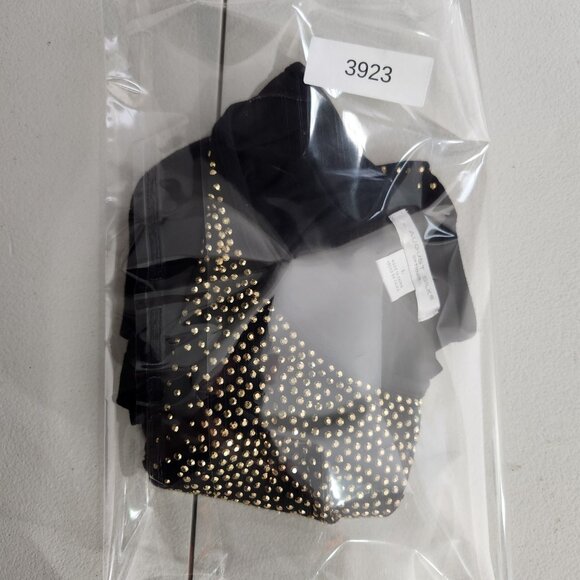 August Silk Womens Black quarter Sleeve Top W/ Gold Studded Design Large - Picture 12 of 12